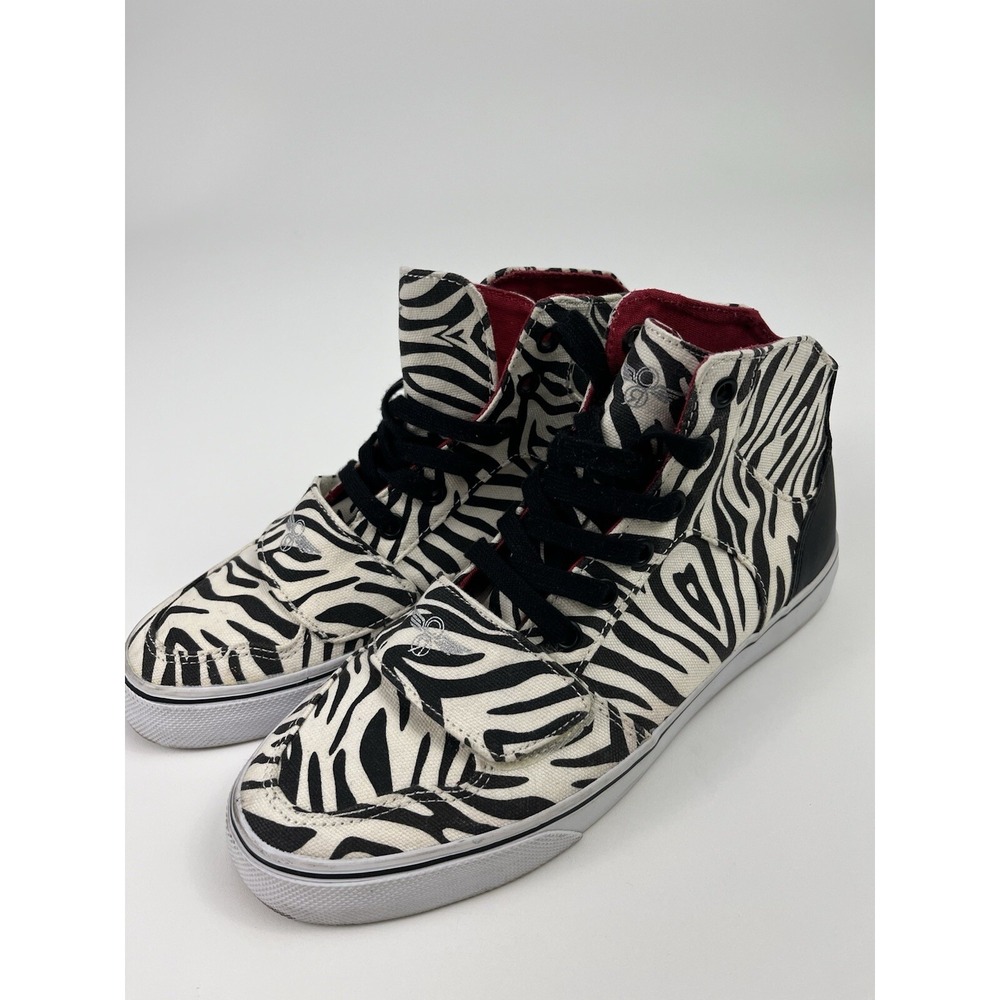 Creative Recreation Women's 8.5 Shoes Cesario Mid XVI White/Black/Zebra Sneakers